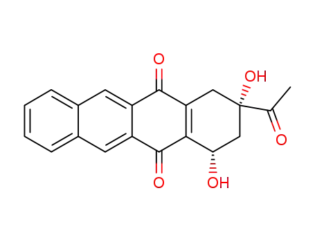 Molecular Structure of 76155-93-6 ((1S)-cis-3-acetyl-1,2,3,4,5,12-hexahydro-5,12-dioxonaphthacene-1,3-diol)