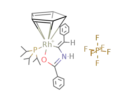 (Z)-(η5-cyclopentadienyl){2-phenyl-4-(phenylmethylene)-1-oxa-3-azonia-2-butene-1,4-diyl}(triisopropylphosphane)rhodium-PF6