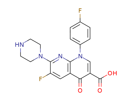 6-fluoro-1-(4-fluorophenyl)-4-oxo-7-(piperazin-1-yl)-1,4-dihydro-1,8-naphthyridine-3-carboxylic acid