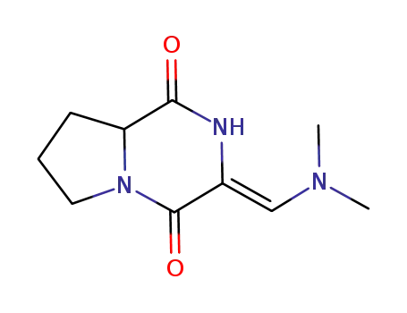 Molecular Structure of 936628-36-3 ((8aRS,3Z)-3-[(dimethylamino)methylidene]hexahydropyrrolo[1,2-a]pyrazine-1,4-dione)