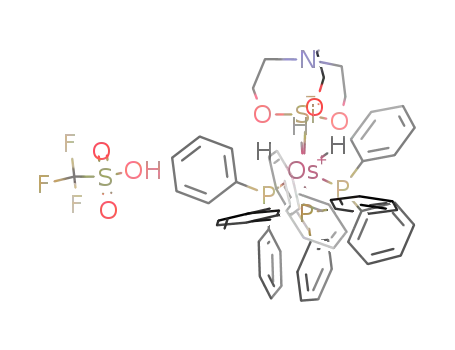 [H<sub>3</sub>Os(Si(OC<sub>2</sub>H<sub>4</sub>)3NH)(P(C<sub>6</sub>H<sub>5</sub>)3)3]<sup>(1+)</sup>*CF<sub>3</sub>SO<sub>3</sub><sup>(1-)</sup>=[H<sub>3</sub>Os(Si(OC<sub>2</sub>H<sub>4</sub>)3NH)(P(C<sub>6</sub>H<sub>5</sub>)3)3]OSO<sub>2</sub>CF<sub>3</sub>
