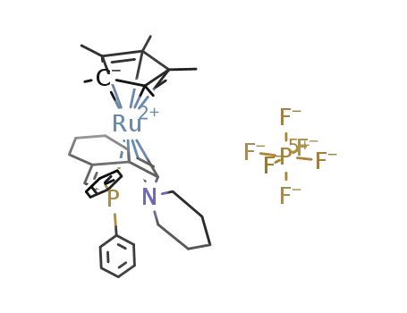 [Ru(C5H5)[η1-(P)-(C6H5)2PCHC(CH2)4-η3-(C,C,N)-CCHN(C5H10)]][PF6]
