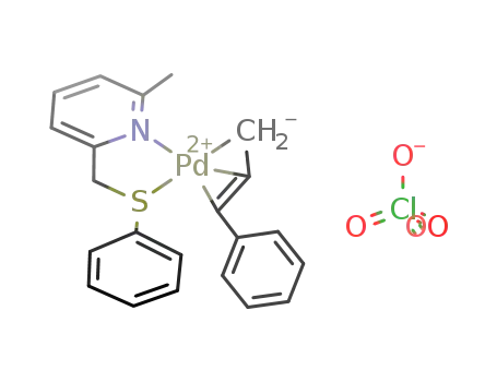 Molecular Structure of 404361-94-0 (Pd(II)(η3-1-phenyl-C3H4)(C5H3CH3NCH2SC6H5) perchlorate)