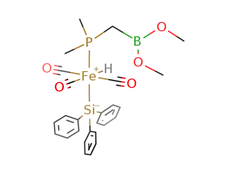 FeH(CO)3(Si(C<sub>6</sub>H<sub>5</sub>)3)((CH<sub>3</sub>)2PCH<sub>2</sub>B(OCH<sub>3</sub>)2)