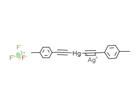 Hg(C<sub>2</sub>C<sub>6</sub>H<sub>4</sub>CH<sub>3</sub>)2Ag<sup>(1+)</sup>*BF<sub>4</sub><sup>(1-)</sup>=Hg(C<sub>2</sub>C<sub>6</sub>H<sub>4</sub>CH<sub>3</sub>)2AgBF<sub>4</sub>
