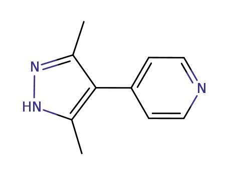 Molecular Structure of 734533-08-5 (Pyridine, 4-(3,5-dimethyl-1H-pyrazol-4-yl)-)