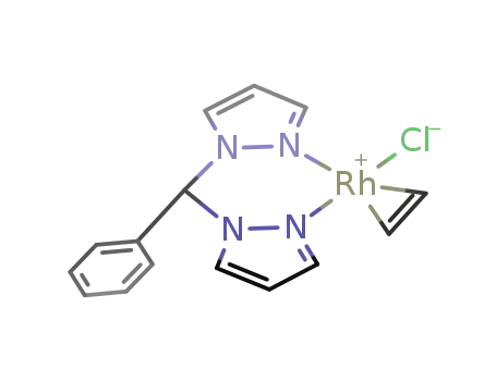 C<sub>6</sub>H<sub>5</sub>CH(C<sub>3</sub>H<sub>3</sub>N<sub>2</sub>)2RhC<sub>2</sub>H<sub>4</sub>Cl