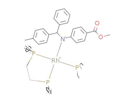 (1,2-bis(diphenylphosphino)ethane)Rh(PEt<sub>3</sub>)[N(C<sub>6</sub>H<sub>4</sub>COOCH<sub>3</sub>)CH(Ph)(p-tolyl)]