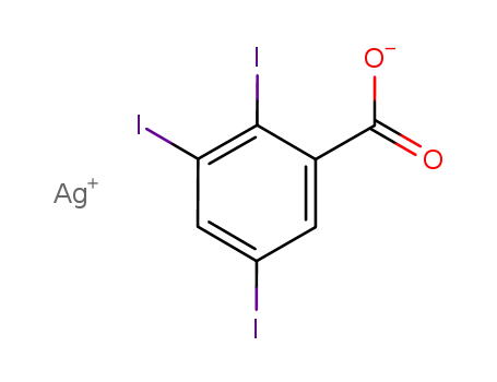 Molecular Structure of 271790-47-7 (Ag<sup>(1+)</sup>*C<sub>6</sub>H<sub>2</sub>I<sub>3</sub>COO<sup>(1-)</sup>=C<sub>6</sub>H<sub>2</sub>I<sub>3</sub>COOAg)