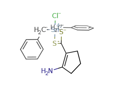Molecular Structure of 886579-04-0 (Bz<sub>2</sub>SnCl(2-amino-1-cyclopentene-1-carbodithioic acid<sup>(1-)</sup>))