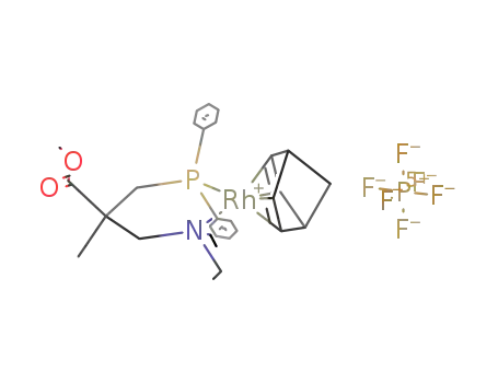 [(κ(2)N,P-3-(diethylamino)-2-[diphenylphosphanyl)methyl]-propanoate)Rh(η(4)-nbd)]PF6
