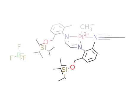 acetonitrile[glyoxal-bis((2-α-triisopropylsiloxymethyl)-6-methylphenyl)diimine]methylplatinum(II) tetrafluoroborate