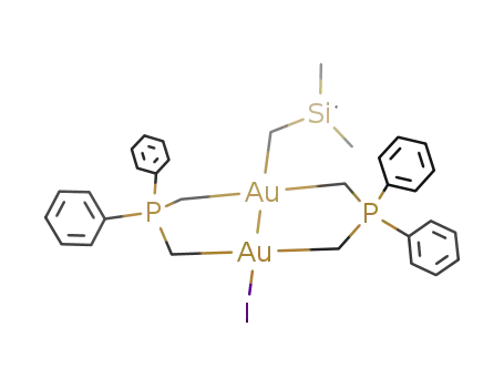 bis[μ-(diphenyldimethylenephosphoranyl-C,C)]iodo((trimethylsilyl)methyl)digold(II)(Au-Au)