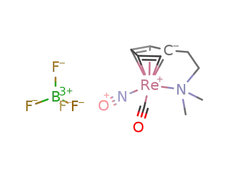 [(η(5):η(1)-C5H4CH2CH2N(CH3)2)Re(NO)(CO)](+)BF4(-)