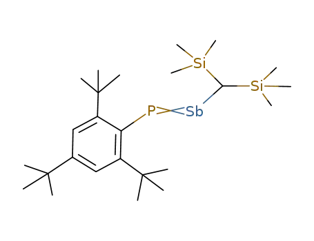 Molecular Structure of 88652-83-9 (Phosphine,
[[bis(trimethylsilyl)methyl]stibylene][2,4,6-tris(1,1-dimethylethyl)phenyl]-,
(E)-)