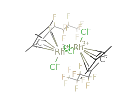 Molecular Structure of 345298-30-8 (di-μ-chloro-dichloro-bis[η5-(perfluorobutyl)tetramethylcyclopentadienyl]-dirhodium(III))