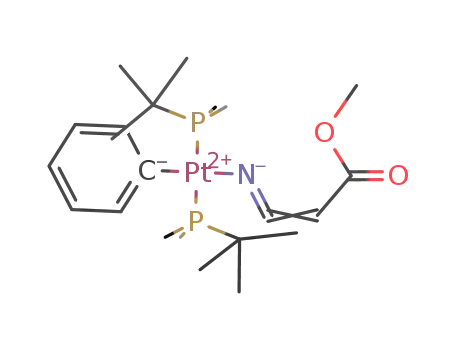 Molecular Structure of 76316-38-6 (trans-Pt(NCCHCO<sub>2</sub>Me)Ph(P-t-BuMe<sub>2</sub>)2)
