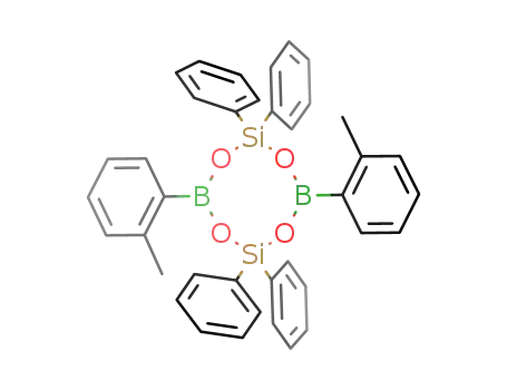 Molecular Structure of 261720-27-8 ((CH<sub>3</sub>C<sub>6</sub>H<sub>4</sub>BO)2((C<sub>6</sub>H<sub>5</sub>)2SiO)2)