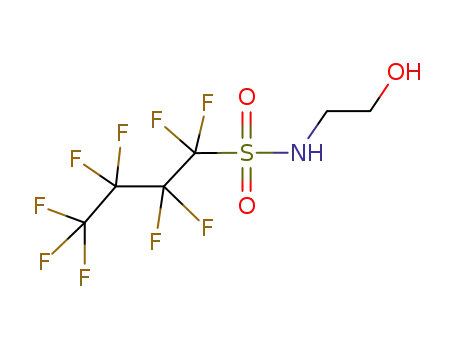 Molecular Structure of 34454-99-4 (1,1,2,2,3,3,4,4,4-Nonafluoro-butane-1-sulfonic acid (2-hydroxy-ethyl)-amide)