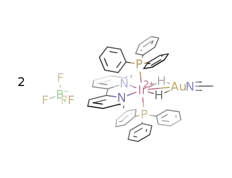 {AuIr(H)2(2,2'-bipyridine)(PPh<sub>3</sub>)2(CH<sub>3</sub>CN)}(BF<sub>4</sub>)2