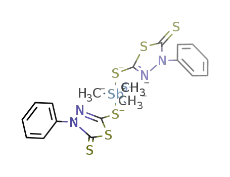 [Me<sub>3</sub>Sb(2,5-dimercapto-4-phenyl-1,3,4-thiodiazole(-1H))2]