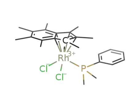 Molecular Structure of 171193-98-9 ([(η(5)-heptamethylindenyl)Rh(PMe2Ph)Cl2])
