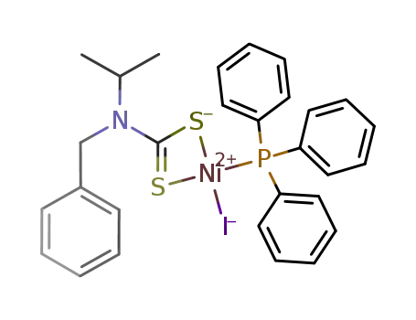 Molecular Structure of 253151-64-3 ((benzylisopropyldithiocarbamate)NiI(triphenylphosphine))