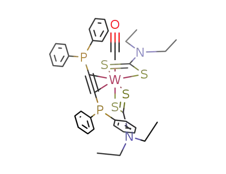 (η2-bis(diphenylphosphino)acetylene)carbonylbis(diethyldithiocarbamato)tungsten(II)
