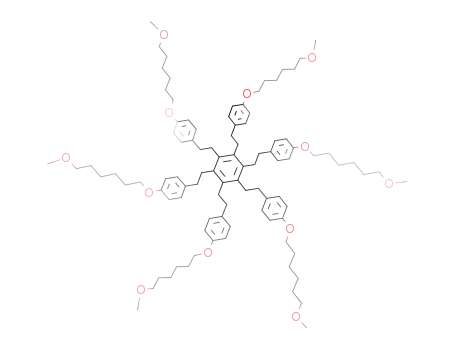 Molecular Structure of 183561-99-1 (Benzene, hexakis[2-[4-[(6-methoxyhexyl)oxy]phenyl]ethyl]-)