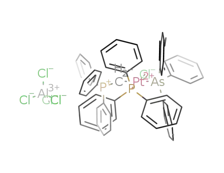 [((C<sub>6</sub>H<sub>5</sub>)3PCH<sub>2</sub>)((C<sub>6</sub>H<sub>5</sub>)3P)((C<sub>6</sub>H<sub>5</sub>)3As)PtCl]<sup>(1+)</sup>*[AlCl<sub>4</sub>]<sup>(1-)</sup>=[((C<sub>6</sub>H<sub>5</sub>)3PCH<sub>2</sub>)((C<sub>6</sub>H<sub>5</sub>)3P)((C<sub>6</sub>H<sub>5</sub>)3As)PtCl][AlCl<sub>4</sub>]