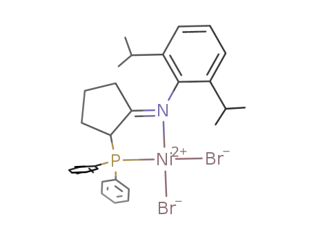 Molecular Structure of 494192-32-4 ([(2,6-diisopropyl-N-(2-diphenylphosphino-cyclopentylidene)aniline-κ2-P,N)di(bromo)nickel(II)])