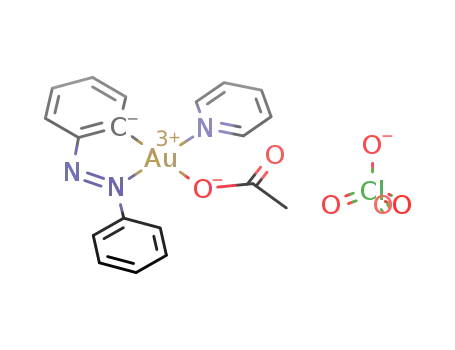 [Au(C<sub>6</sub>H<sub>4</sub>N<sub>2</sub>C<sub>6</sub>H<sub>5</sub>)(C<sub>5</sub>H<sub>5</sub>N)(OCOCH<sub>3</sub>)]<sup>(1+)</sup>*ClO<sub>4</sub><sup>(1-)</sup>=[Au(C<sub>6</sub>H<sub>4</sub>N<sub>2</sub>C<sub>6</sub>H<sub>5</sub>)(C<sub>5</sub>H<sub>5</sub>N)(OCOCH<sub>3</sub>)](ClO<sub>4</sub>)