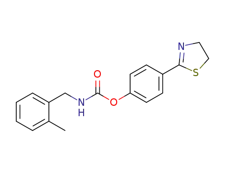 Molecular Structure of 1165760-77-9 ((2-methyl)-benzylcarbamic acid 4-(4,5-dihydrothiazol-2-yl)phenyl ester)