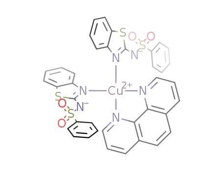 Molecular Structure of 942116-33-8 ([(1,10-phenanthroline)bis(N-(benzothiazol-2-yl)benzenesulfonamidate)copper(II)])