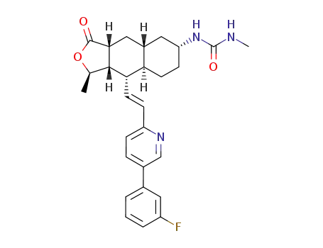N-[(1R,3aR,4aR,6R,8aR,9S,9aS)-9-[(E)-2-[5-(3-fluorophenyl)-2-pyridinyl]ethenyl]-dodecahydro-1-methyl-3-oxonaphtho[2,3-c]furan-6-yl]-N-methylurea