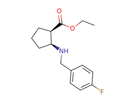 Molecular Structure of 1033756-46-5 (Ethyl (1R,2S)-2-(4-FluorobenzylaMino)cyclopentanecarboxylate)