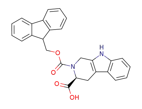 Molecular Structure of 1122062-52-5 (2-(((9H-fluoren-9-yl)methoxy)carbonyl)-2,3,4,9-tetrahydro-1H-pyrido[3,4-b]indole-3-carboxylic acid)