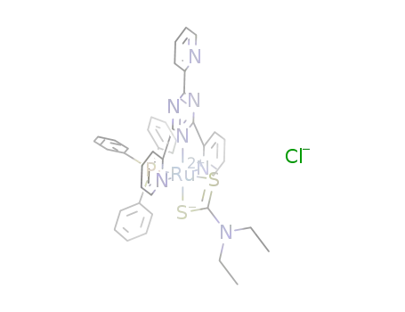 Molecular Structure of 842125-22-8 ([Ru(κ3-2,4,6-tris(2-pyridyl)-1,3,5-triazine)(P(C6H5)3)(diethyldithiocarbamate)]Cl)