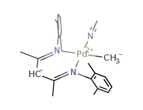 (CH(C(CH<sub>3</sub>)NC<sub>6</sub>H<sub>3</sub>(CH<sub>3</sub>)2)2)PdMe(acetonitrile)