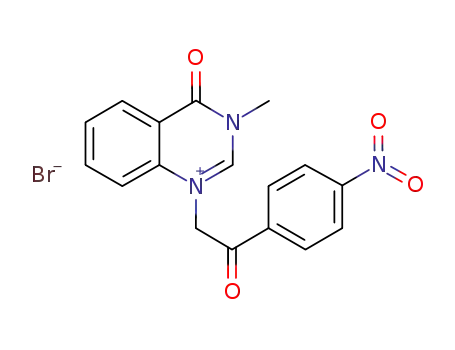 Molecular Structure of 1213227-12-3 (1-[2-(4-nitrophenyl)-2-oxoethyl]-4-oxo-3-methyl-3,4-dihydroquinazolin-1-ium bromide)