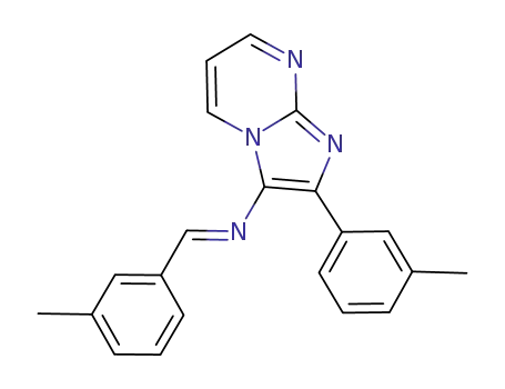 Molecular Structure of 1089671-86-2 (2-(3-methylphenyl)-N<sup>3</sup>-[(E)-1-(3-methylphenyl)methylidene]imidazo[1,2-a]pyrimidin-3-amine)