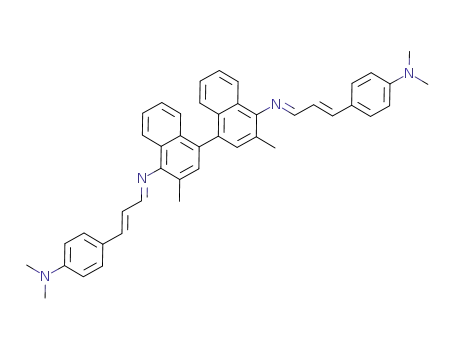 (E)-N-((E)-3-(4-(dimethylamino)phenyl)allylidene)-4-(4-((E)-((E)-3-(4-(dimethylamino)phenyl)allylidene)-amino)-3-methylnaphthalen-1-yl)-2-methylnaphthalen-1-amine