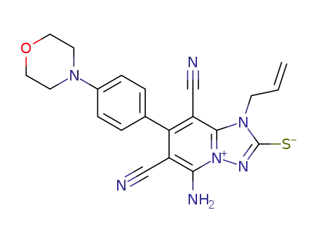 5-amino-6,8-dicyano-7-[4-(4-morpholinyl)phenyl]-1-(prop-2-en-1-yl)-1H-[1,2,4]triazolo[1,5-a]pyridin-4-ium-2-thiolate
