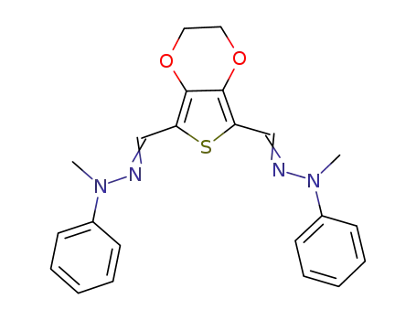 Molecular Structure of 1141893-87-9 (3,4-ethylenedioxythiophene-2,5-dicarbaldehyde di(N-methyl-N-phenylhydrazone))