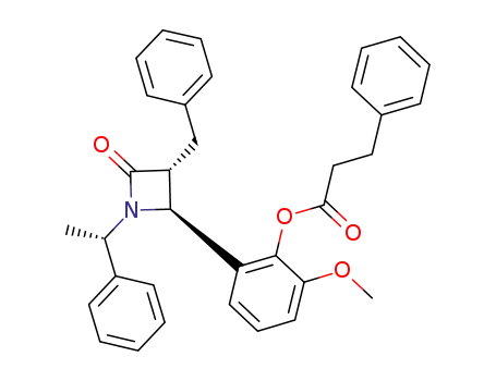 (3R,4S)-3-benzyl-4-(2-(2-phenylethylcarbonyloxy)-3-methoxyphenyl)-1-((S)-1-phenylethyl)azetidin-2-one