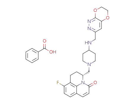 (R)-3-({4-[(6,7-dihydro[1,4]dioxino[2,3-c]pyridazin-3-ylmethyl)amino]-1-piperidinyl}methyl)-10-fluoro-2,3-dihydro-1H,5H-pyrido[3,2,1-ij]quinolin-5-one benzoate