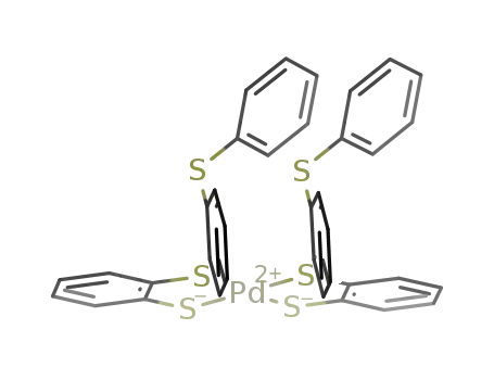 Molecular Structure of 943309-06-6 (bis(2-[2-(phenylthio)phenylsulfanyl]benzenethiolato)palladium)