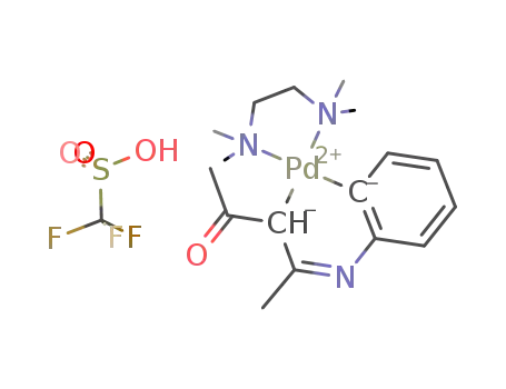 [Pd((C,C-C<sub>6</sub>H<sub>4</sub>(NH=C(Me)CHC(O)Me)-2)(N,N,N',N'-tetramethylethylenediamine)]OTf