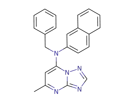 Molecular Structure of 1036403-85-6 (benzyl-(5-methyl[1,2,4]triazolo[1,5-a]pyrimidin-7-yl)naphthalen-2-ylamine)