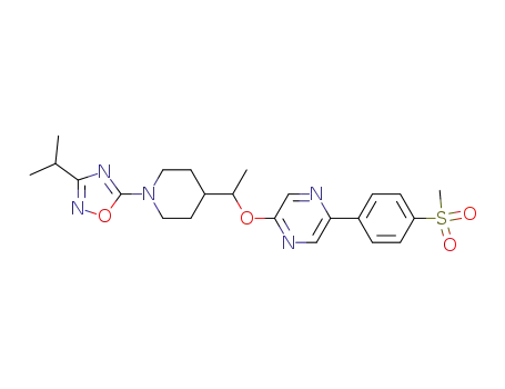 (+/-)-2-[(1-{1-[3-(1-methylethyl)-1,2,4-oxadiazol-5-yl]-4-piperidinyl}ethyl)oxy]-5-[4-(methylsulfonyl)phenyl]pyrazine